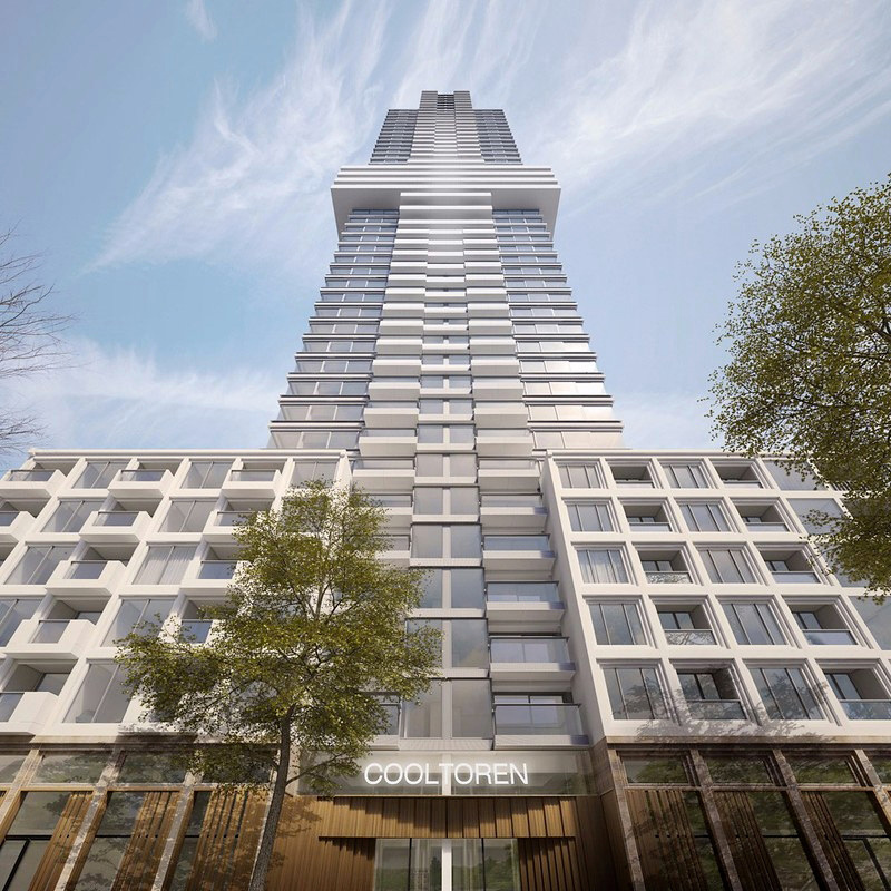 De 150 meter hoge Cooltoren vormt straks één van de hoogste appartementengebouwen in het centrum van Rotterdam.