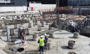 When the tower is finished, the foundation slab will show 4 inches of settlement.