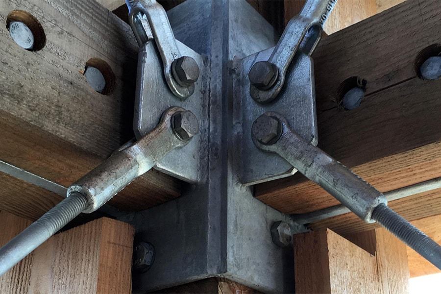 Combination wood and steel watchtower