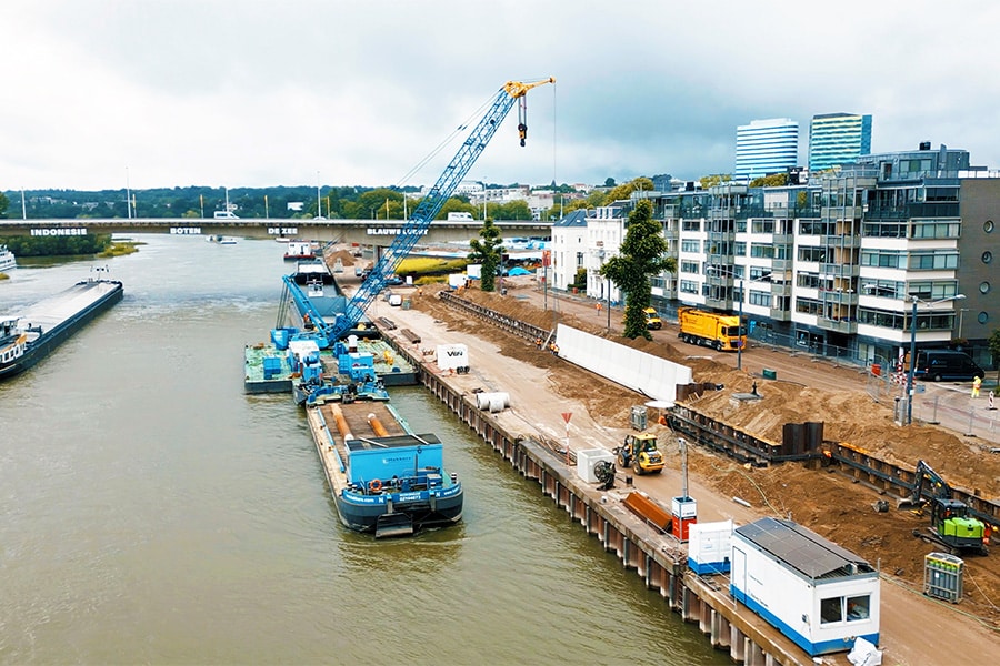 Prefabricated retaining walls for dike reinforcement in Arnhem 6