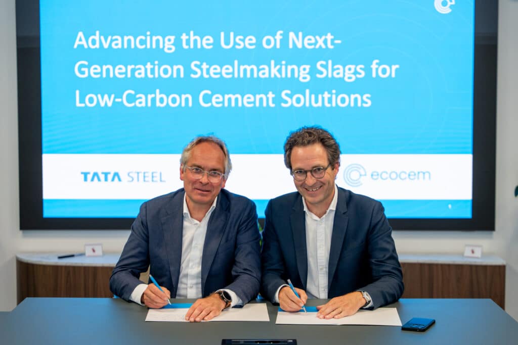 Ecocem ondertekent een MoU met Tata Steel IJmuiden om next-generation low-carbon cementmaterialen te ontwikkelen 1