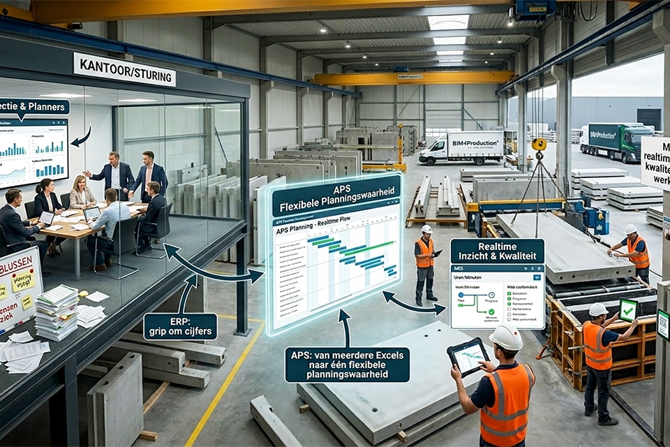 Waarom ERP, MES en APS samen het verschil maken in de industriële bouw 1