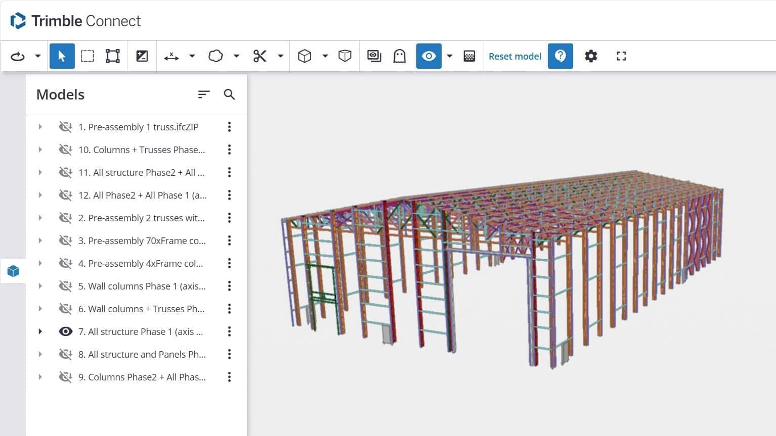 Het gedeelde model maakte de opbouw van de staalconstructie inzichtelijk voor de betrokken teams.
