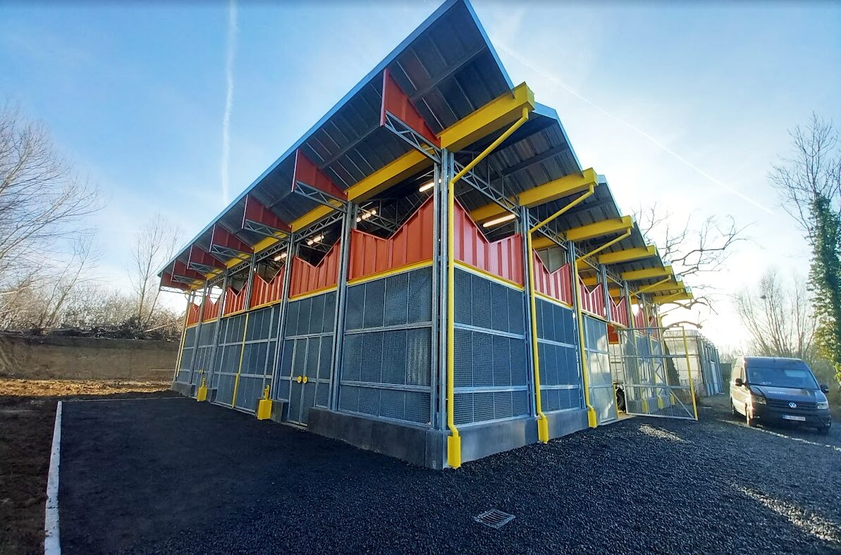 Precast concrete combined with steel in a striking hybrid structure.